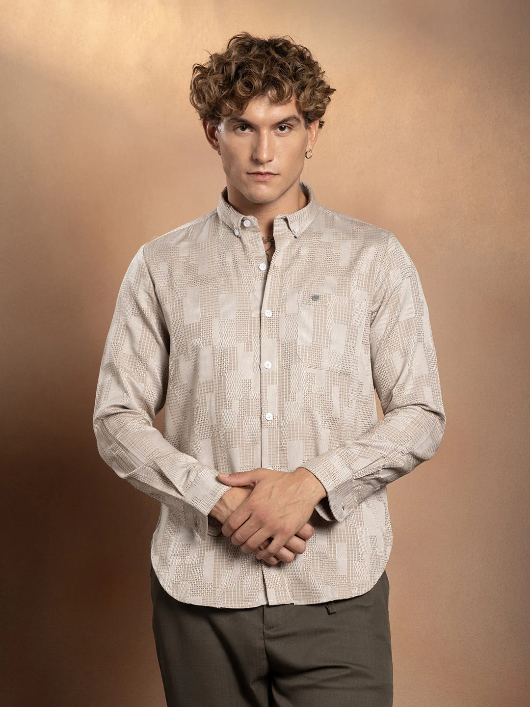 Weave-Block Regular Shirt - Image 2