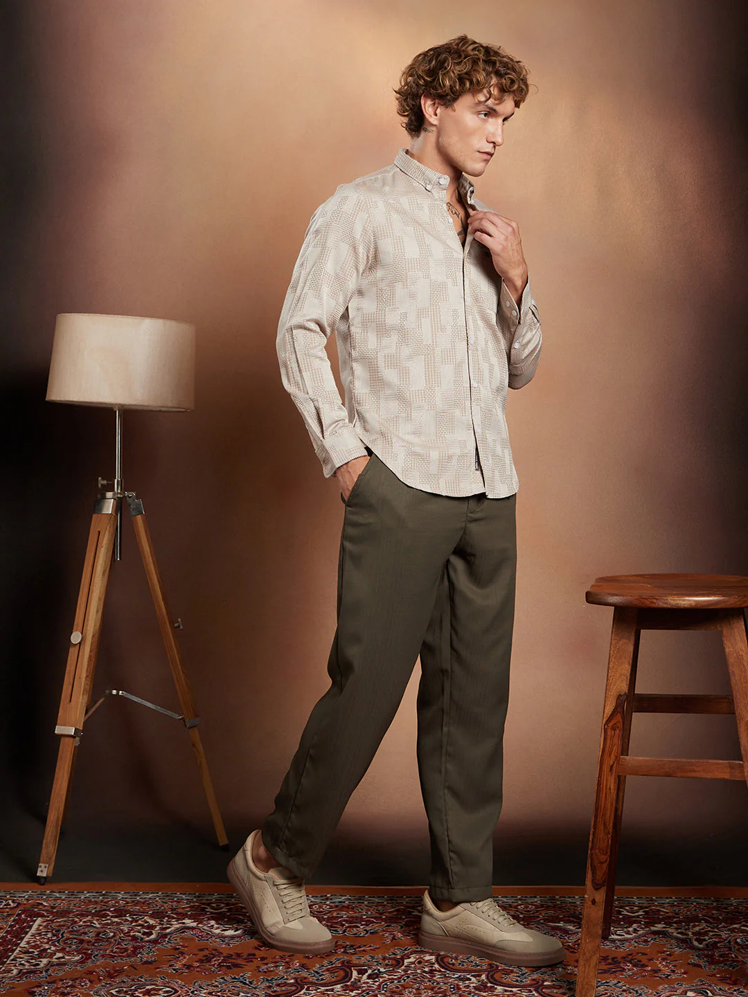 Weave-Block Regular Shirt - Image 5