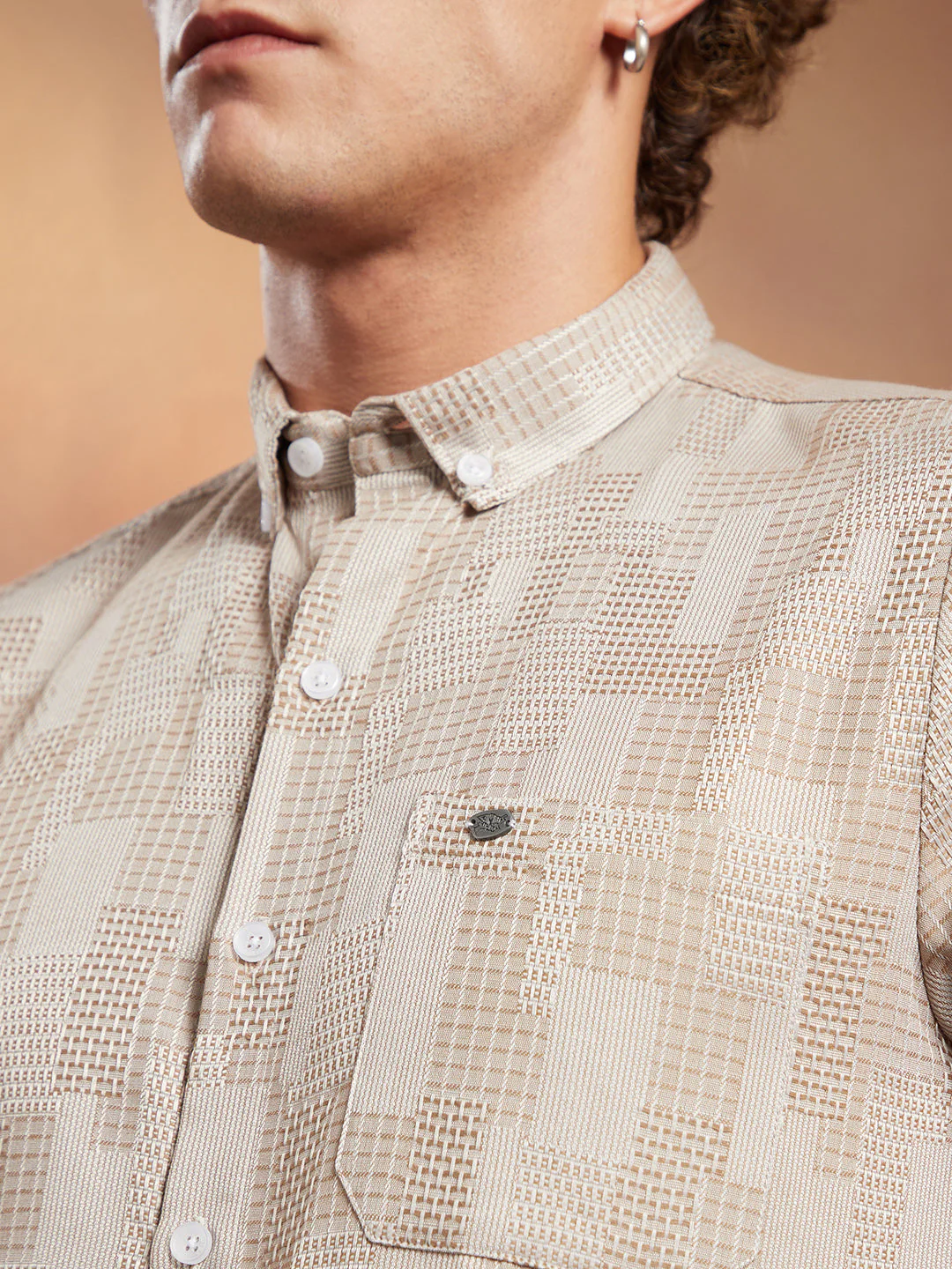 Weave-Block Regular Shirt - Image 7