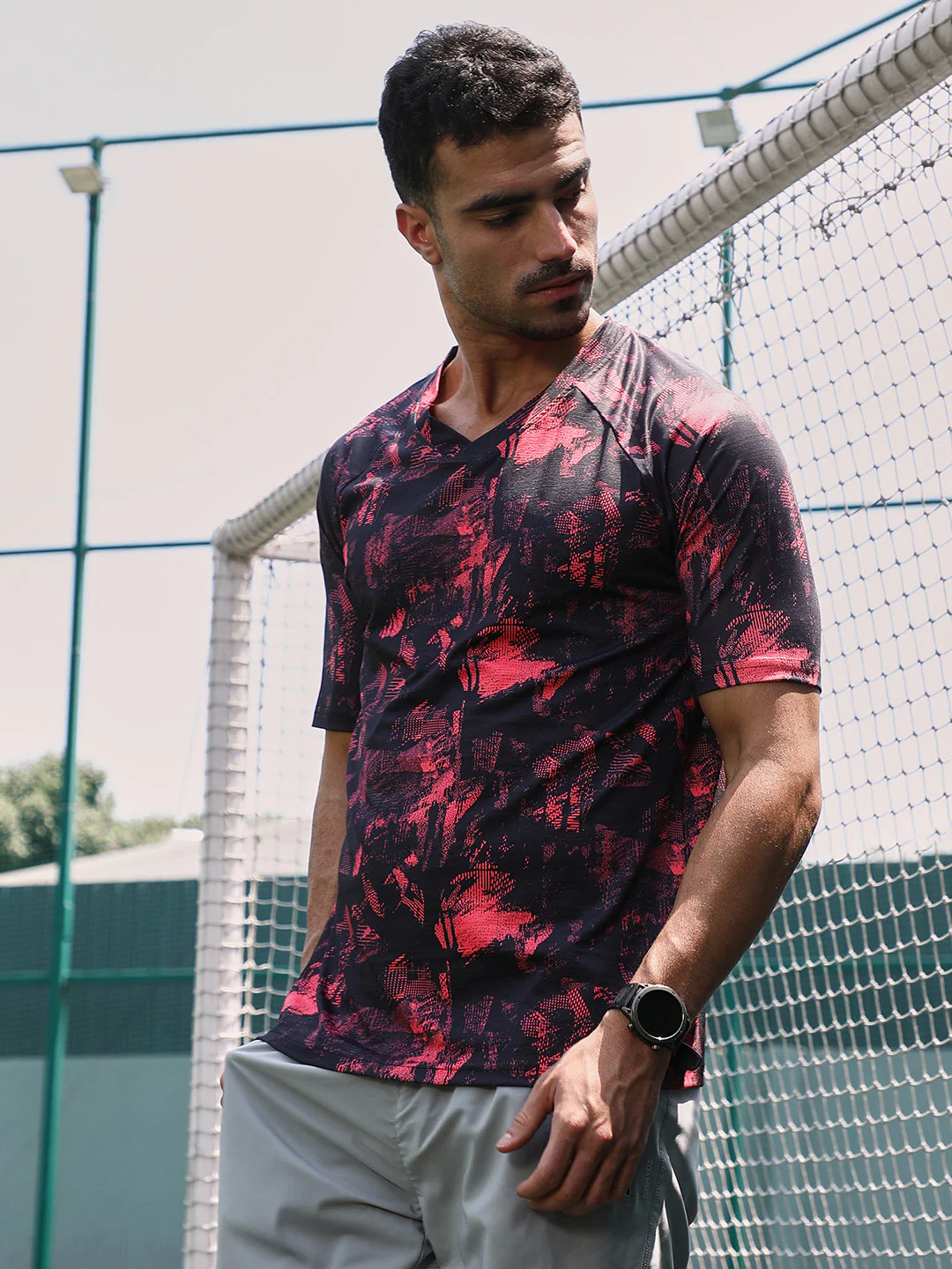 Abstract-Imprint Activewear T-Shirt - Image 3