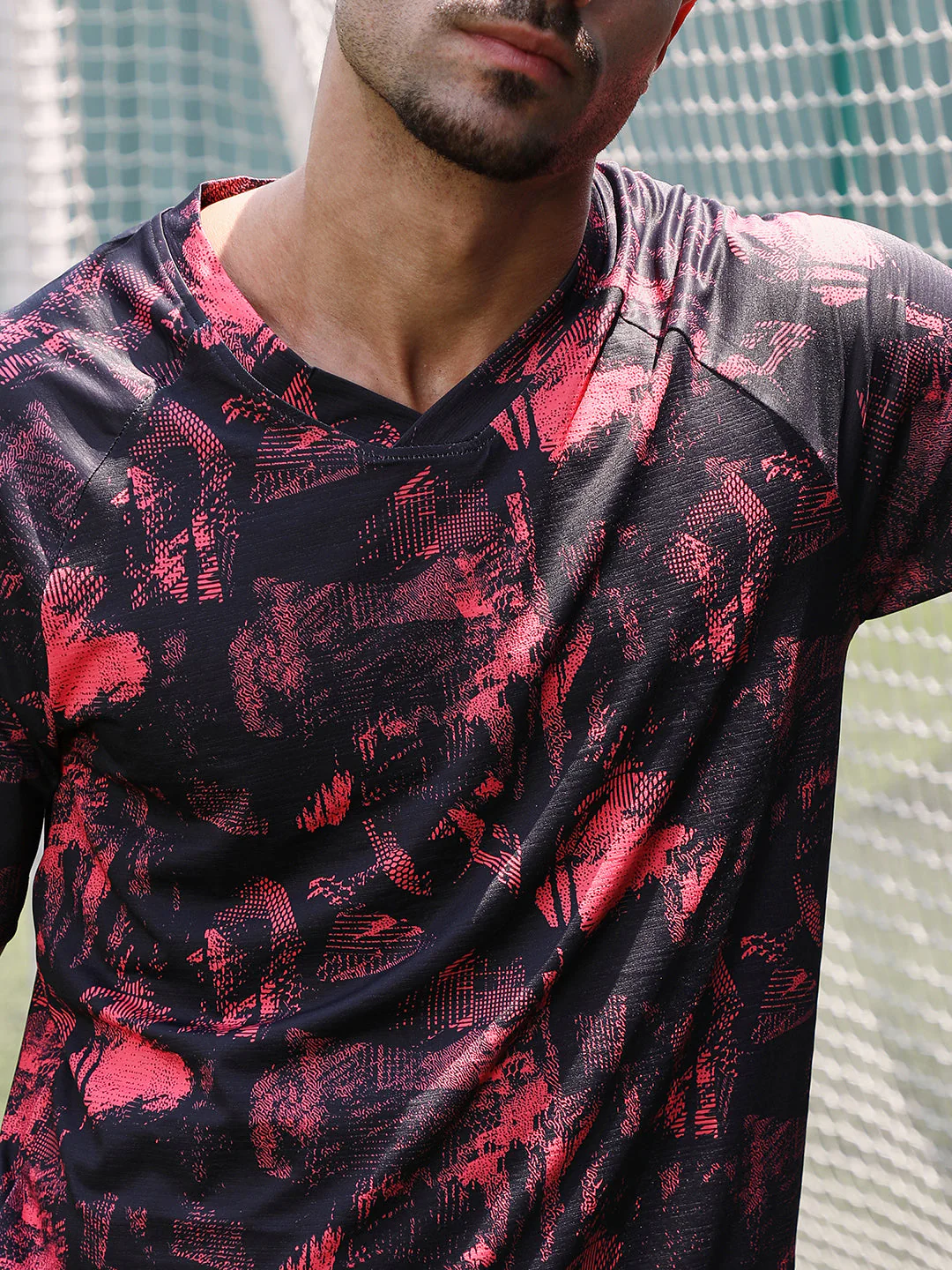 Abstract-Imprint Activewear T-Shirt - Image 7