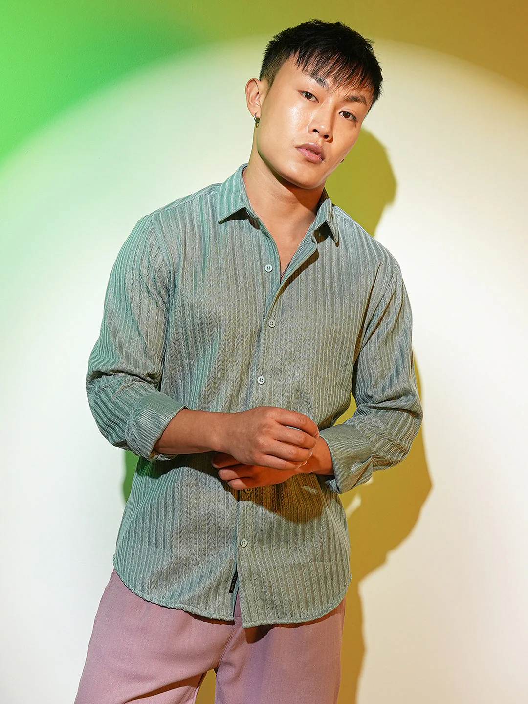 Ribbed-Striped Shirt - Image 2
