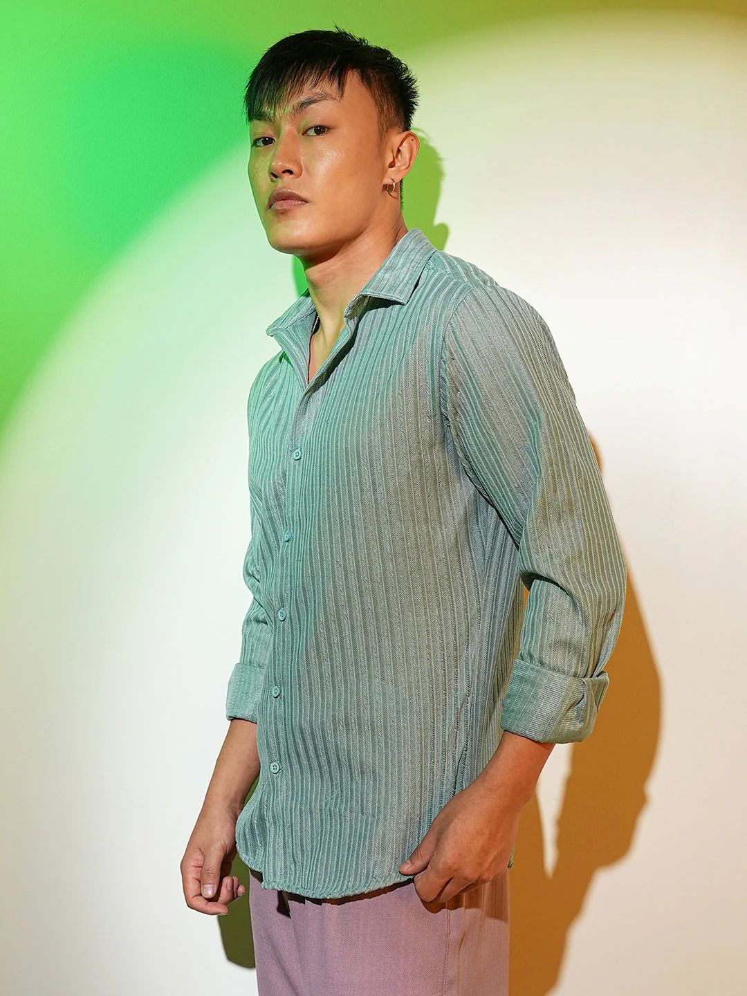 Ribbed-Striped Shirt - Image 3