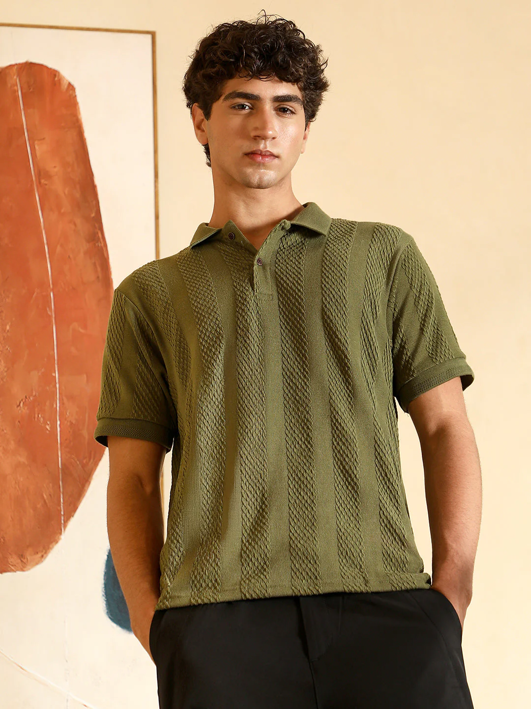 Bi-Panel Polo T-Shirt - Image 2
