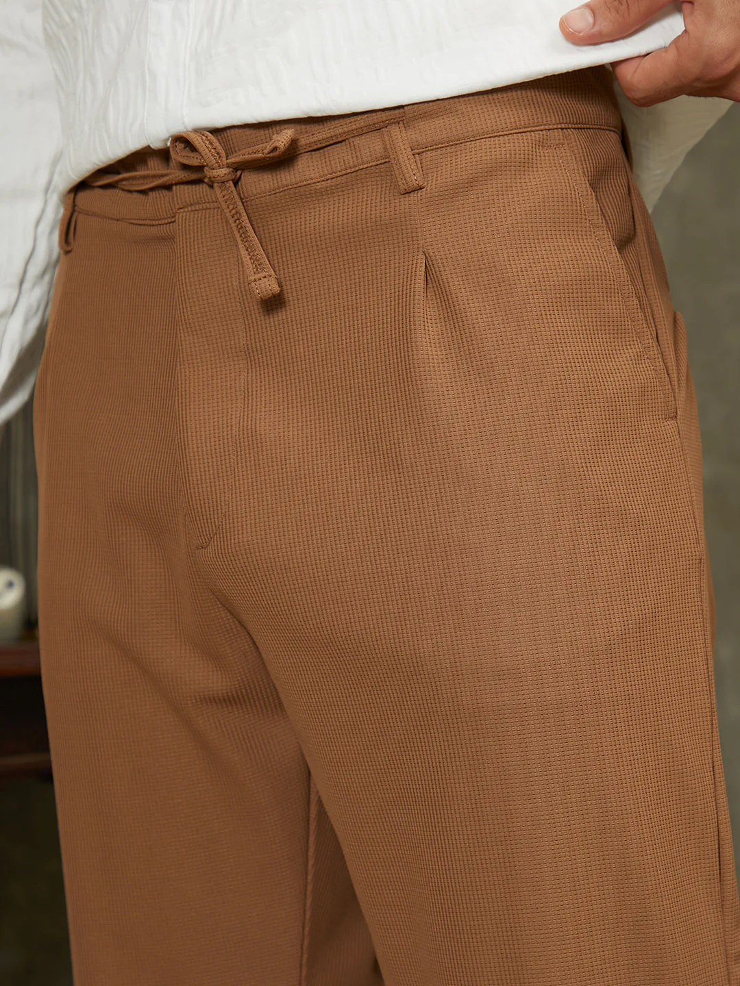 Micro-Waffle Chino Trousers - Image 7