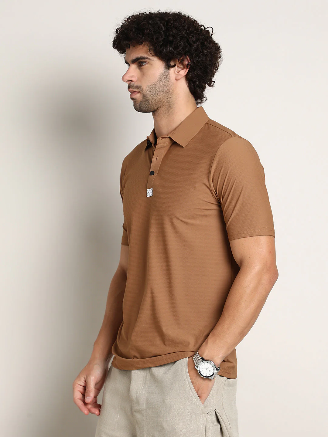 Seamless Waffle Polo T-Shirt - Image 3
