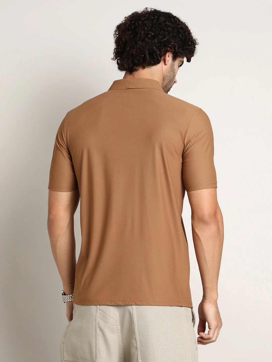Seamless Waffle Polo T-Shirt - Image 4