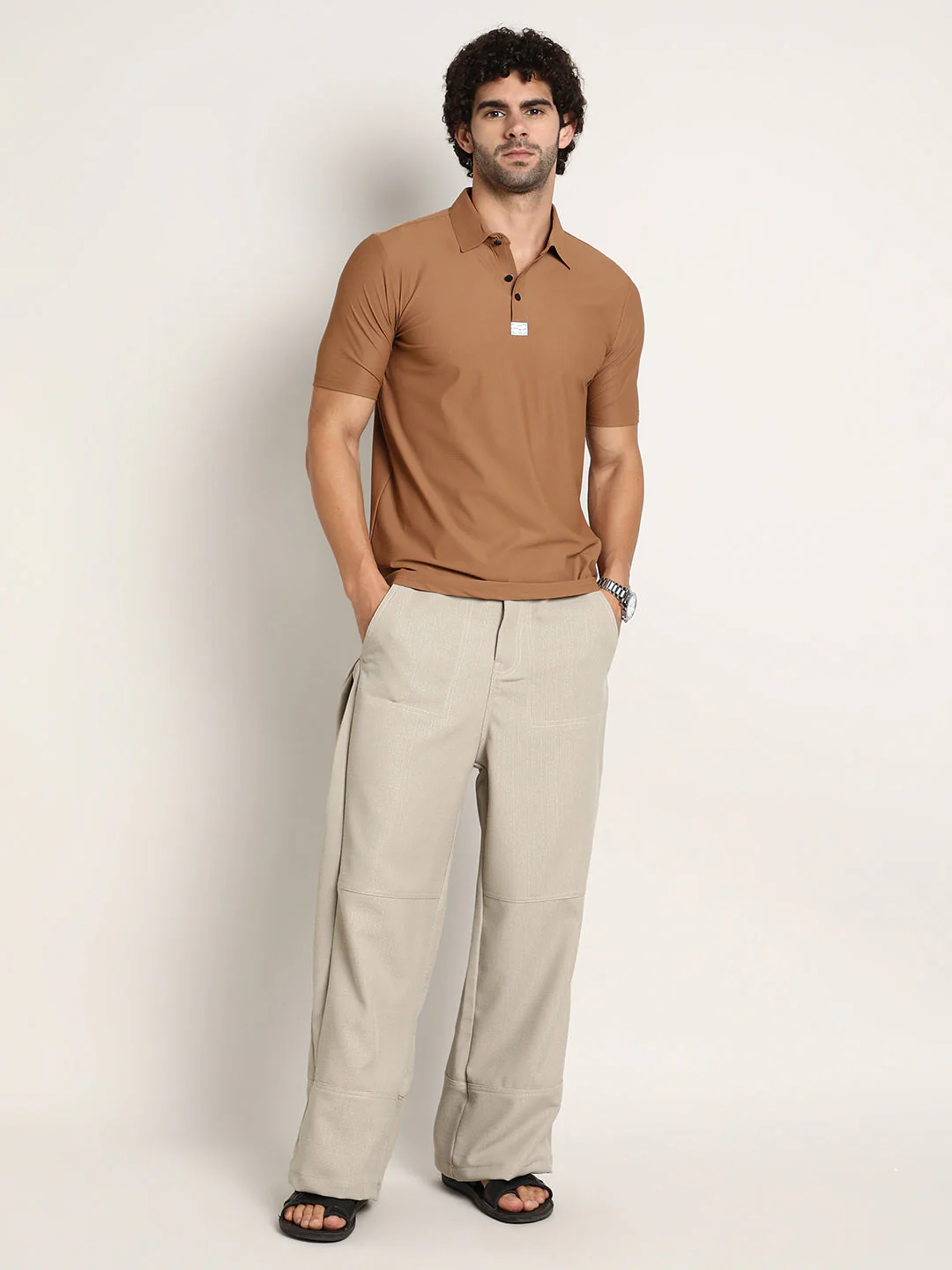 Seamless Waffle Polo T-Shirt - Image 5