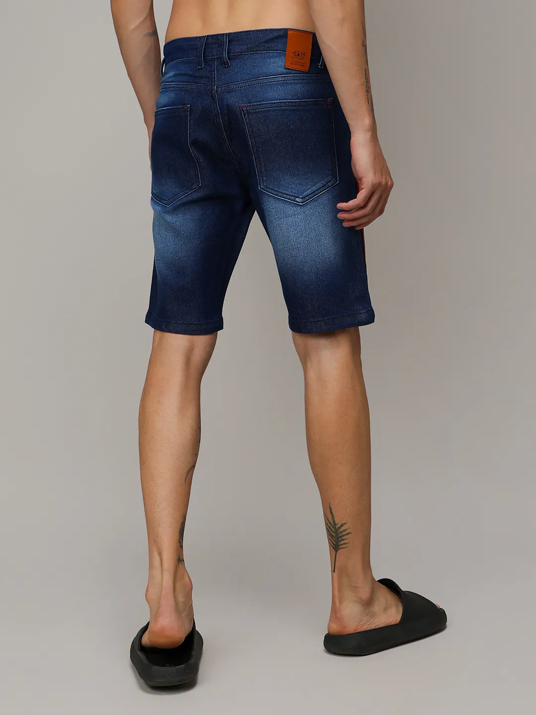 Side-Striped Denim Shorts - Image 4