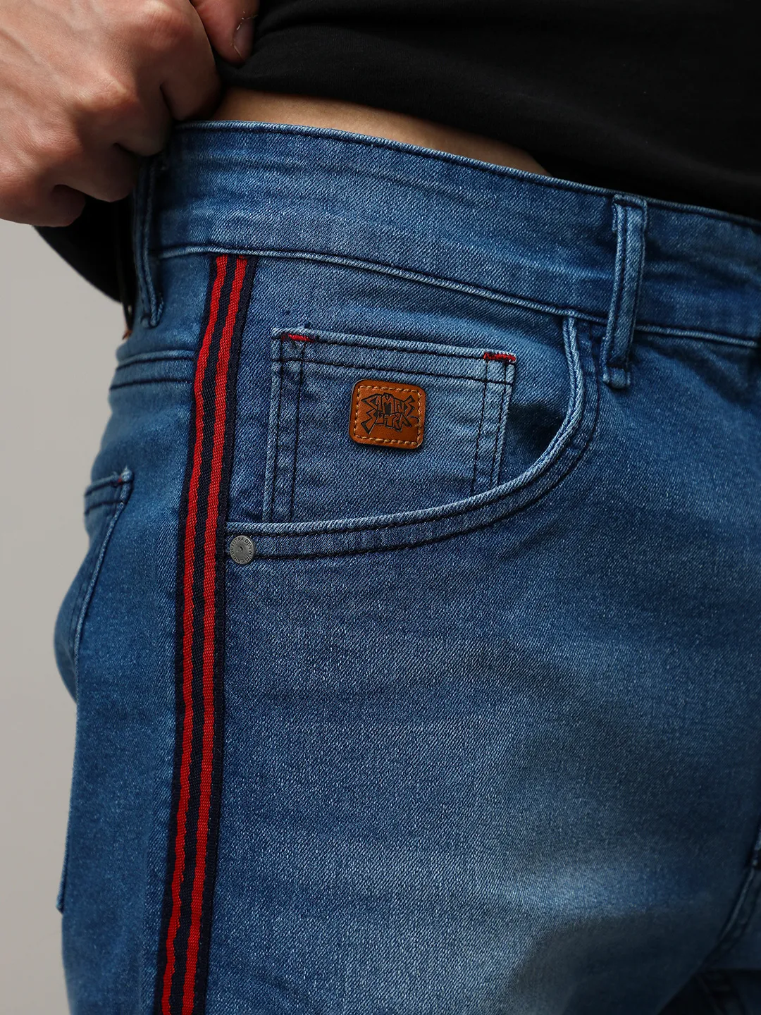 Side-Striped Denim Shorts - Image 7