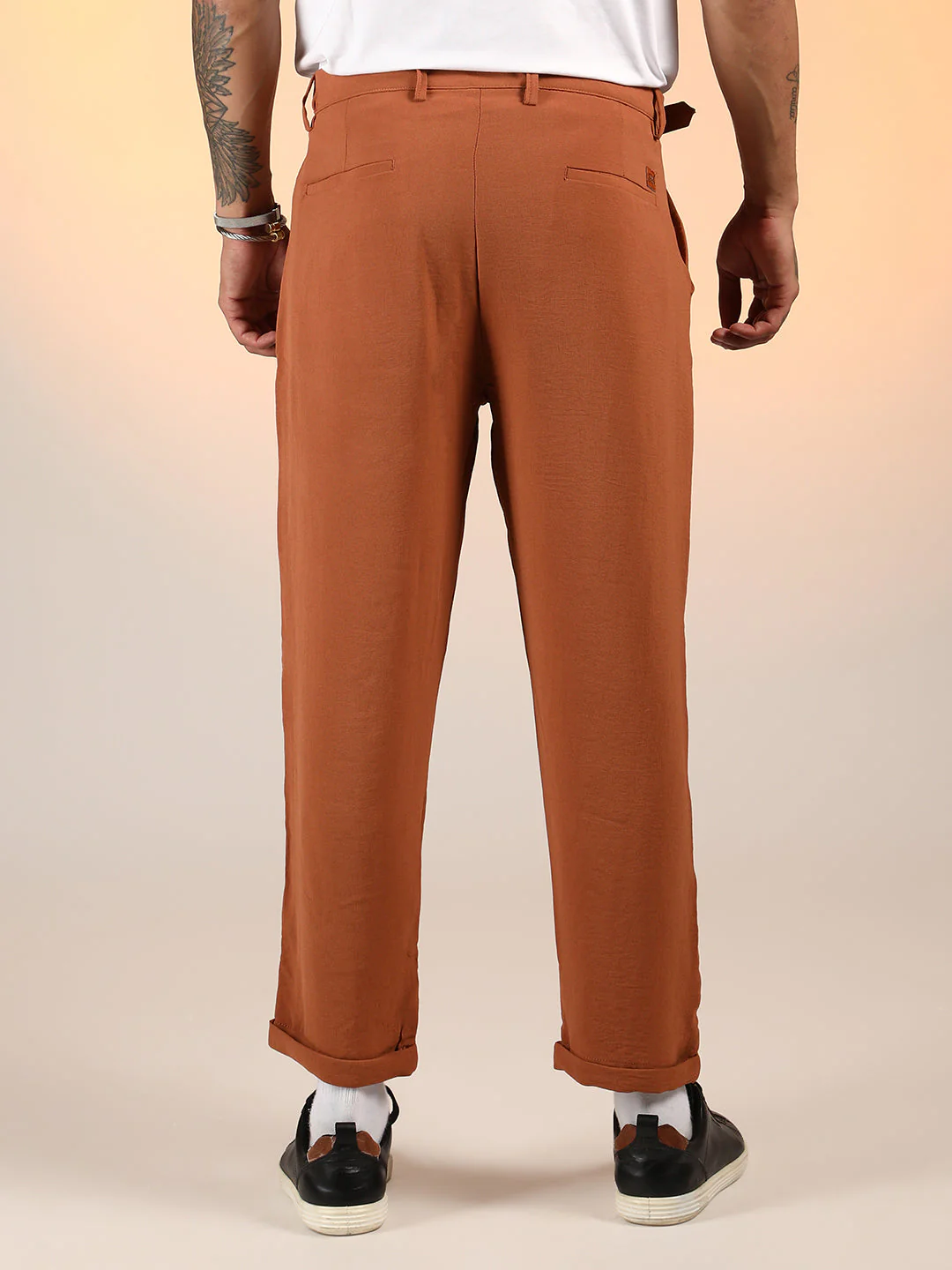 Cuffed Pleated Trousers - Image 4