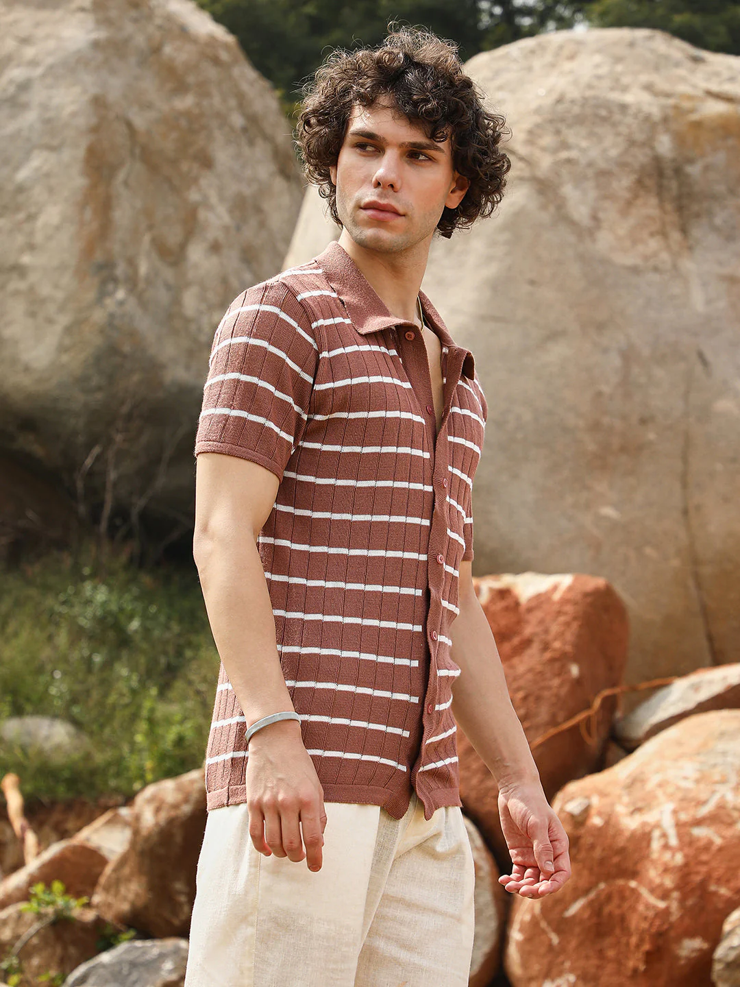 Horizontal-Striped Knit Shirt - Image 3