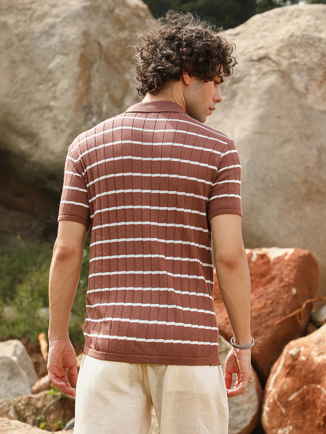 Horizontal-Striped Knit Shirt - Image 4