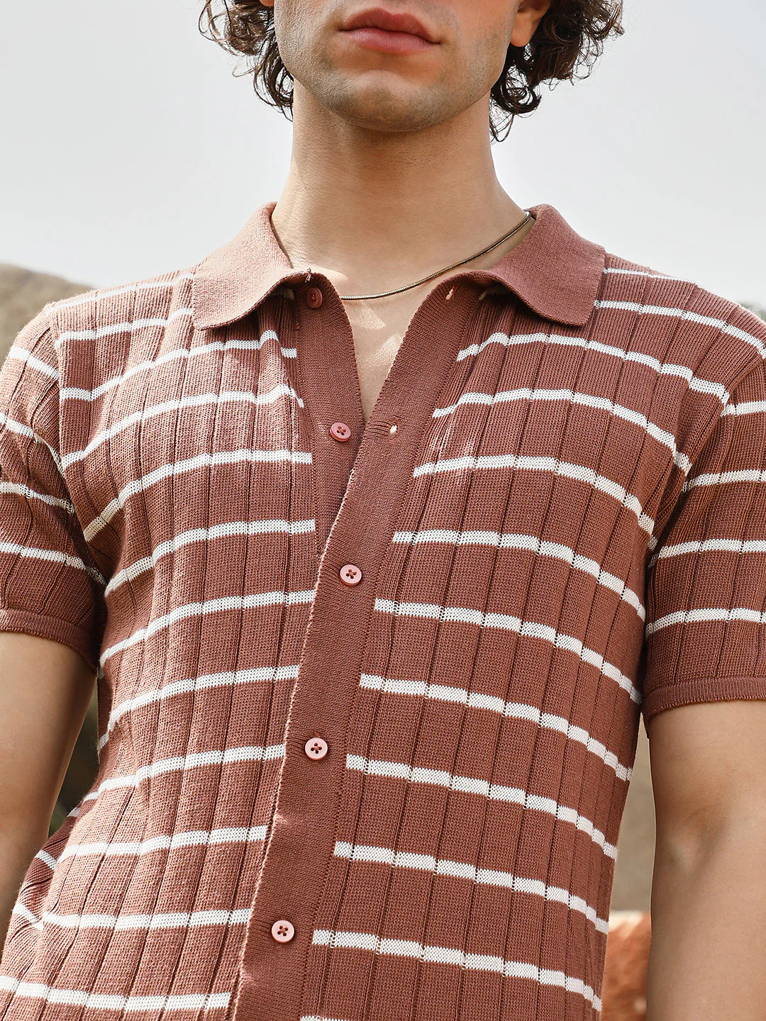 Horizontal-Striped Knit Shirt - Image 7