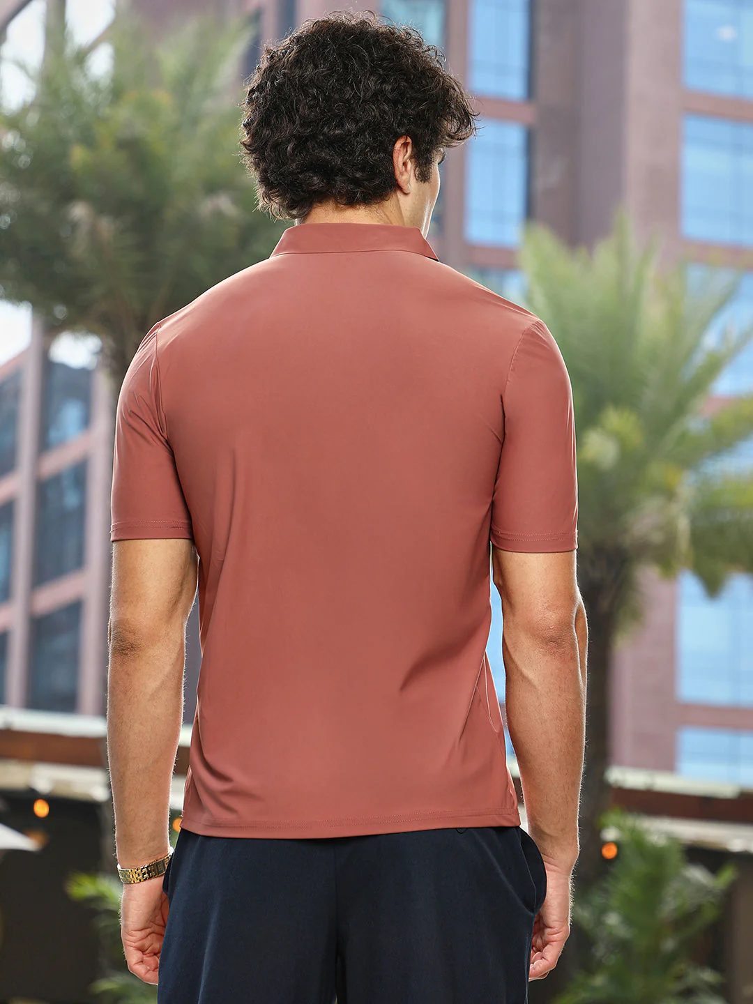 Seamless Solid Polo T-Shirt - Image 4