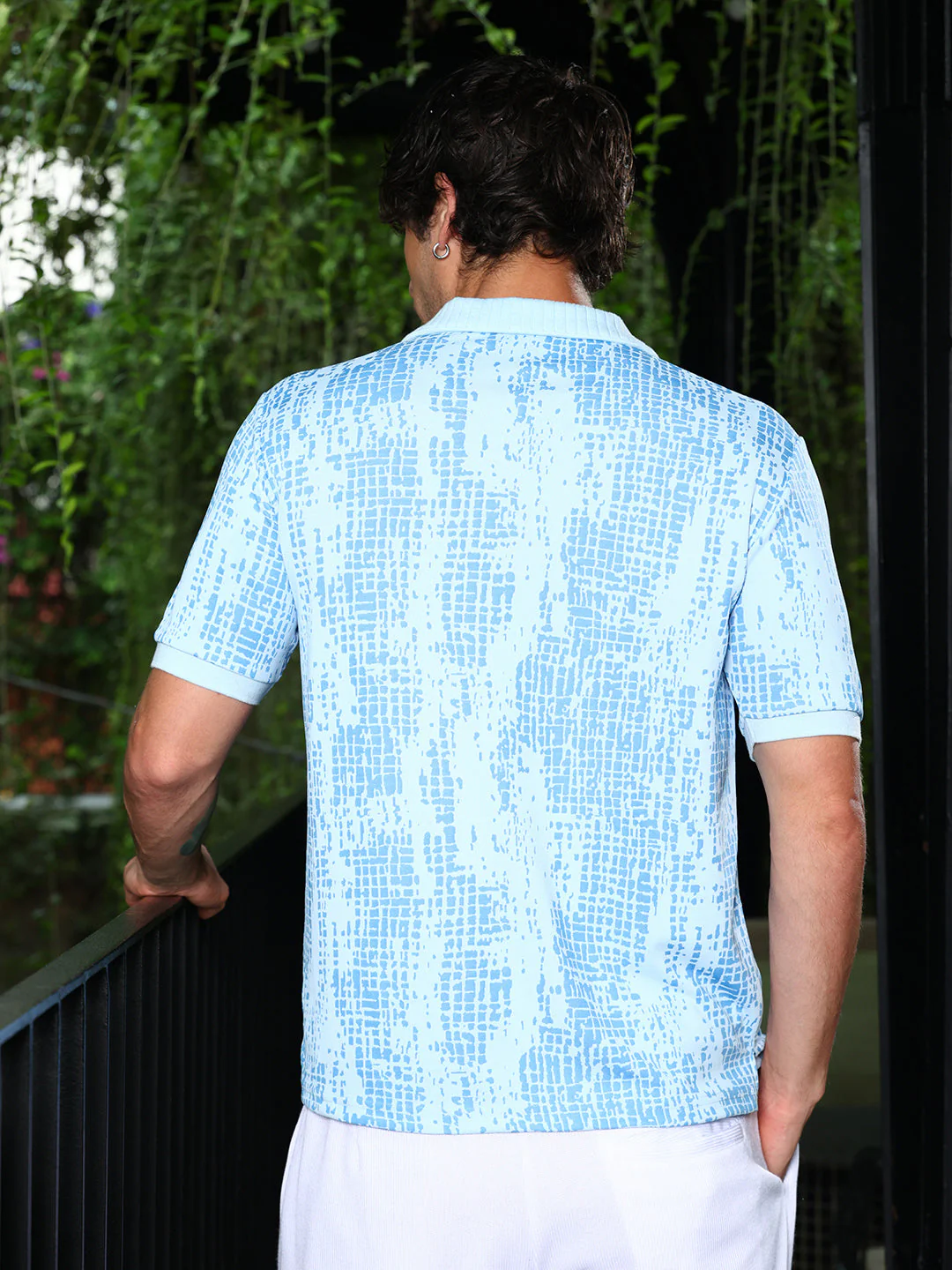 Abstract-Gravel Print Polo T-Shirt - Image 4
