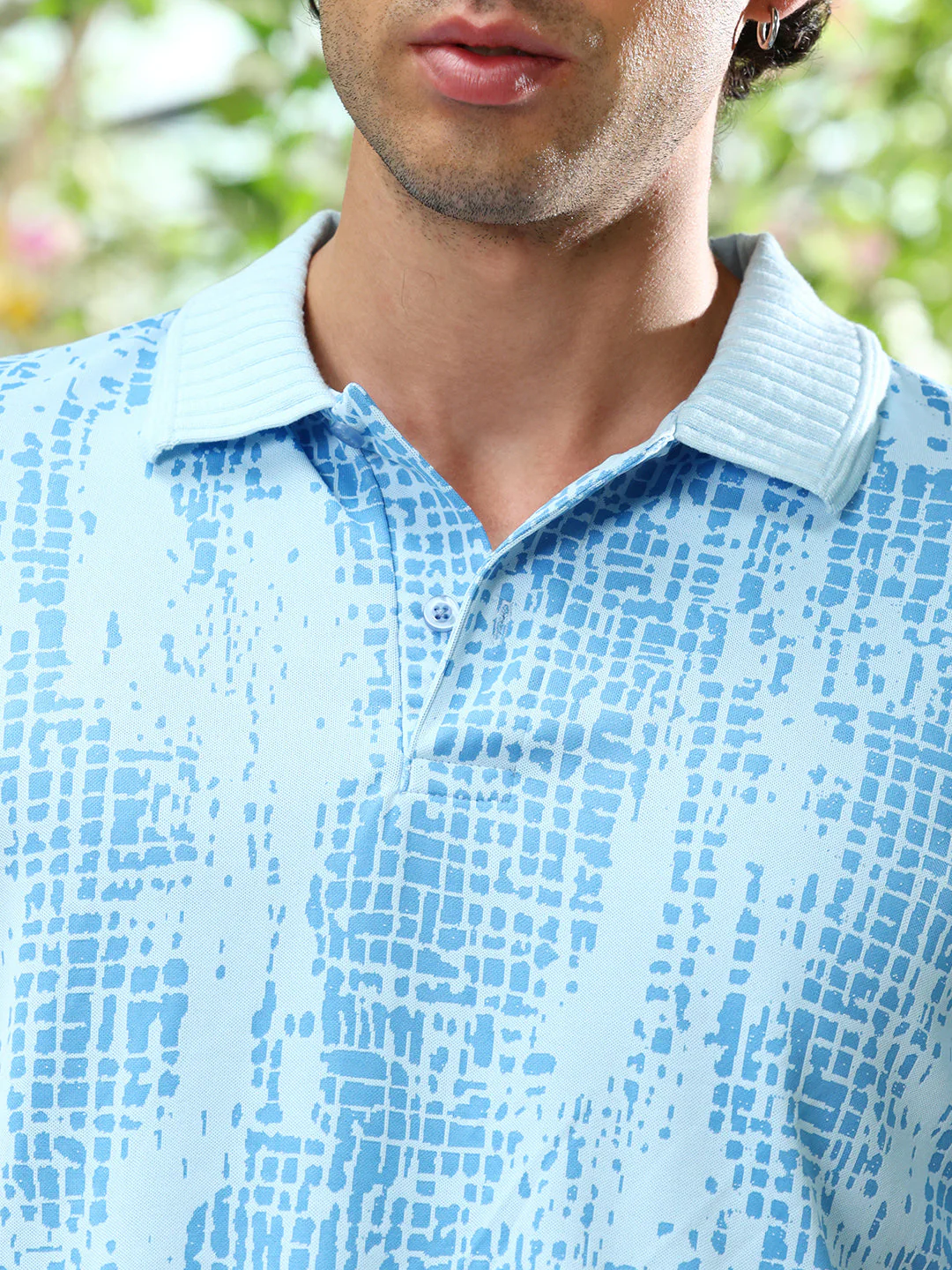 Abstract-Gravel Print Polo T-Shirt - Image 7