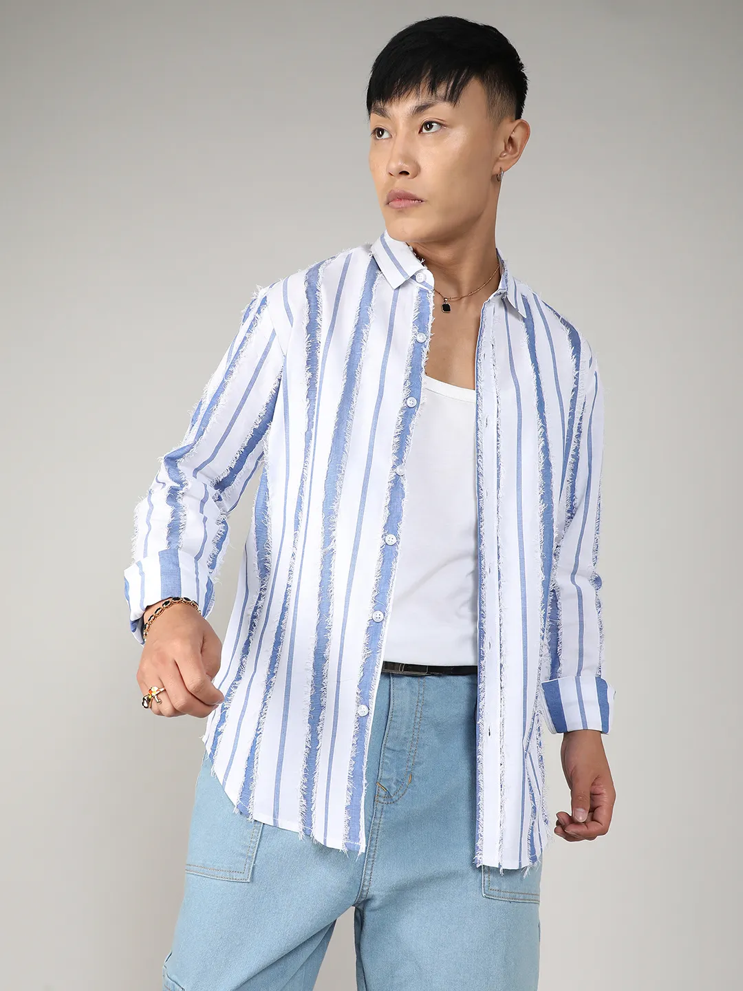 Striped Fringe Shirt - Image 2