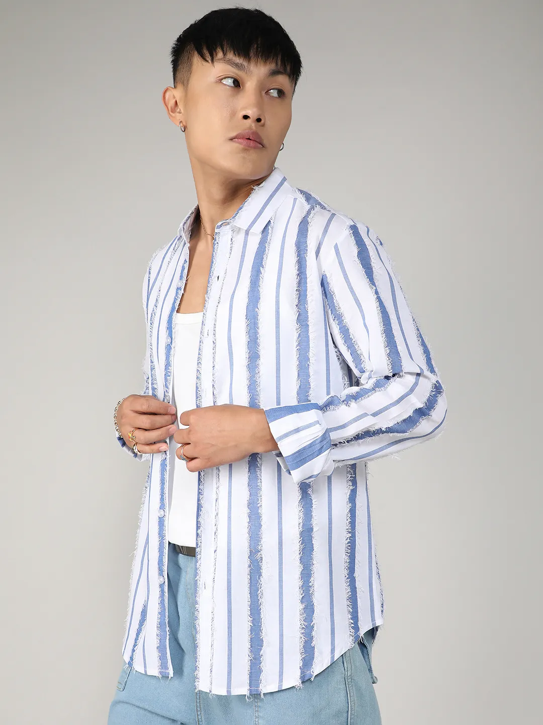 Striped Fringe Shirt - Image 3