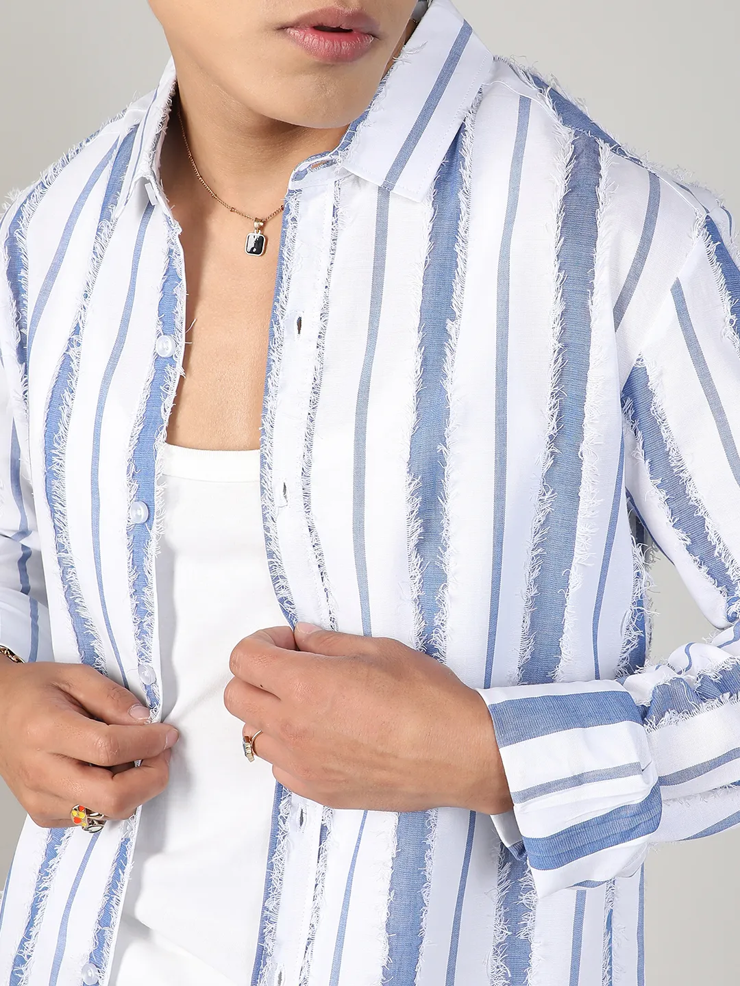 Striped Fringe Shirt - Image 7