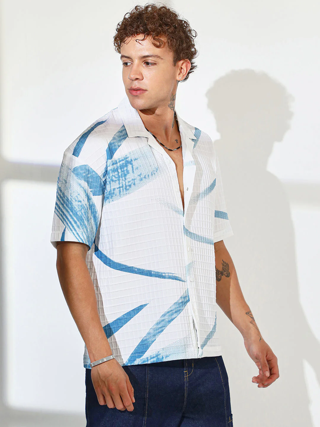 Stroked Waffle Oversized Shirt - Image 3
