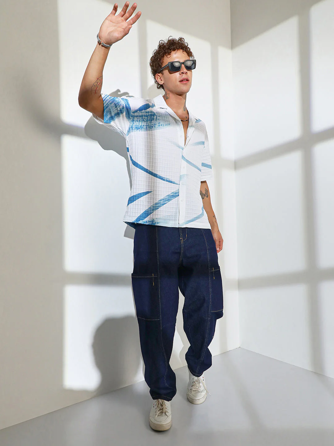 Stroked Waffle Oversized Shirt - Image 6