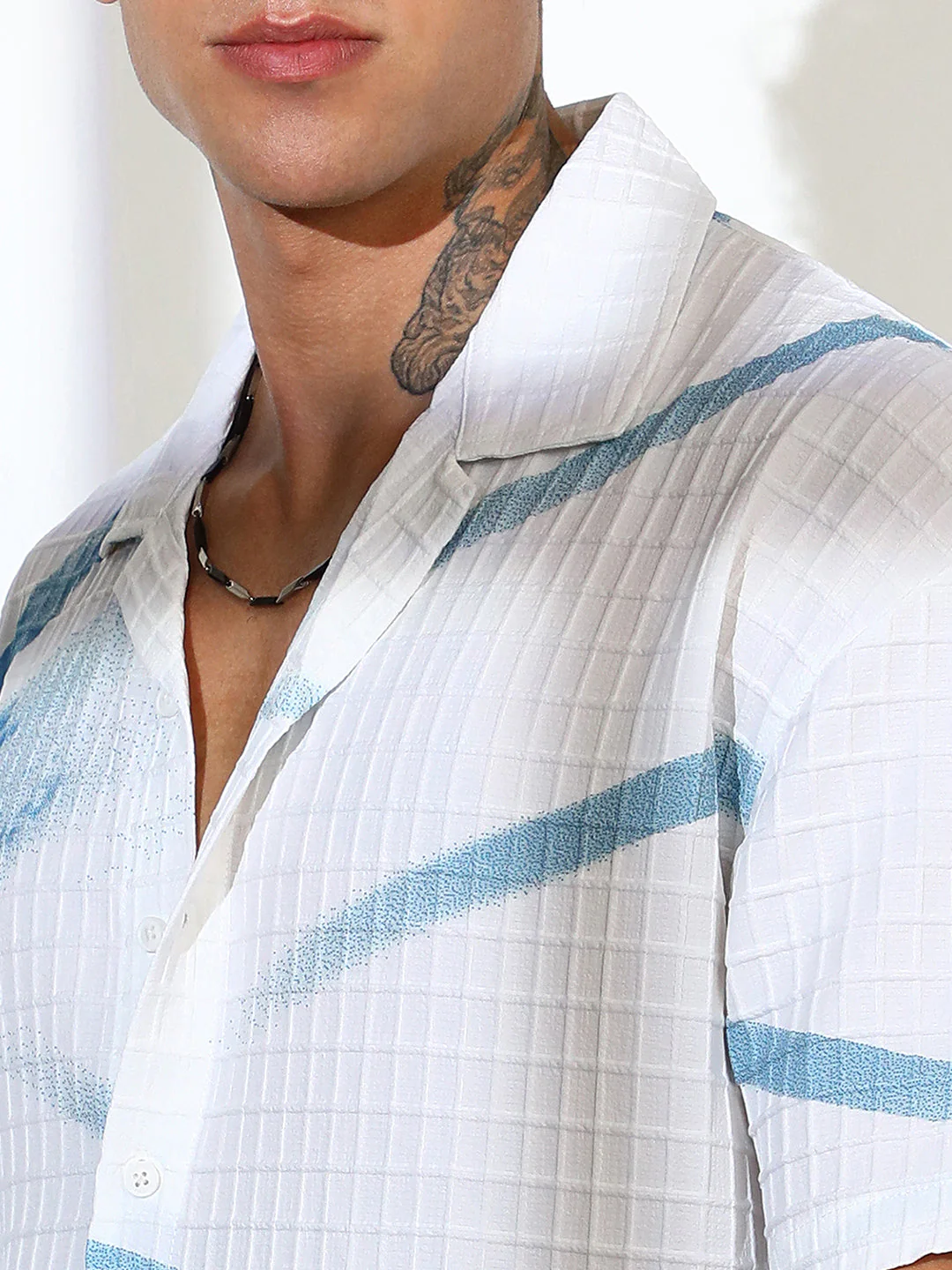 Stroked Waffle Oversized Shirt - Image 7
