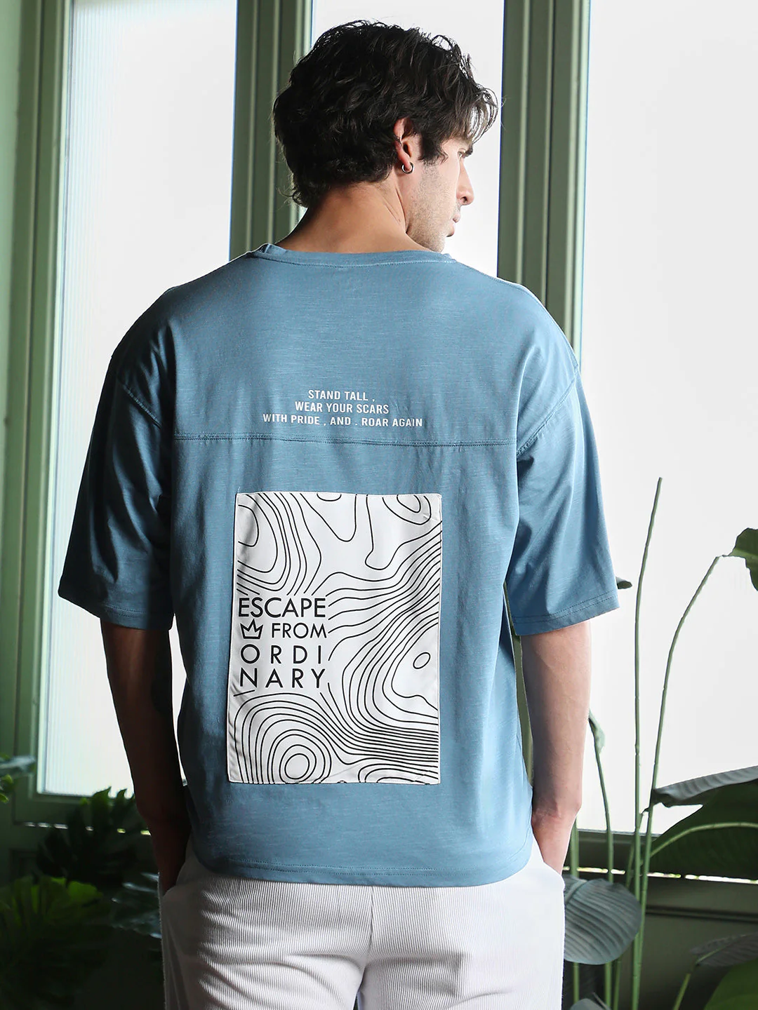 Escape-Ordinary Imprint Oversized T-Shirt - Image 4