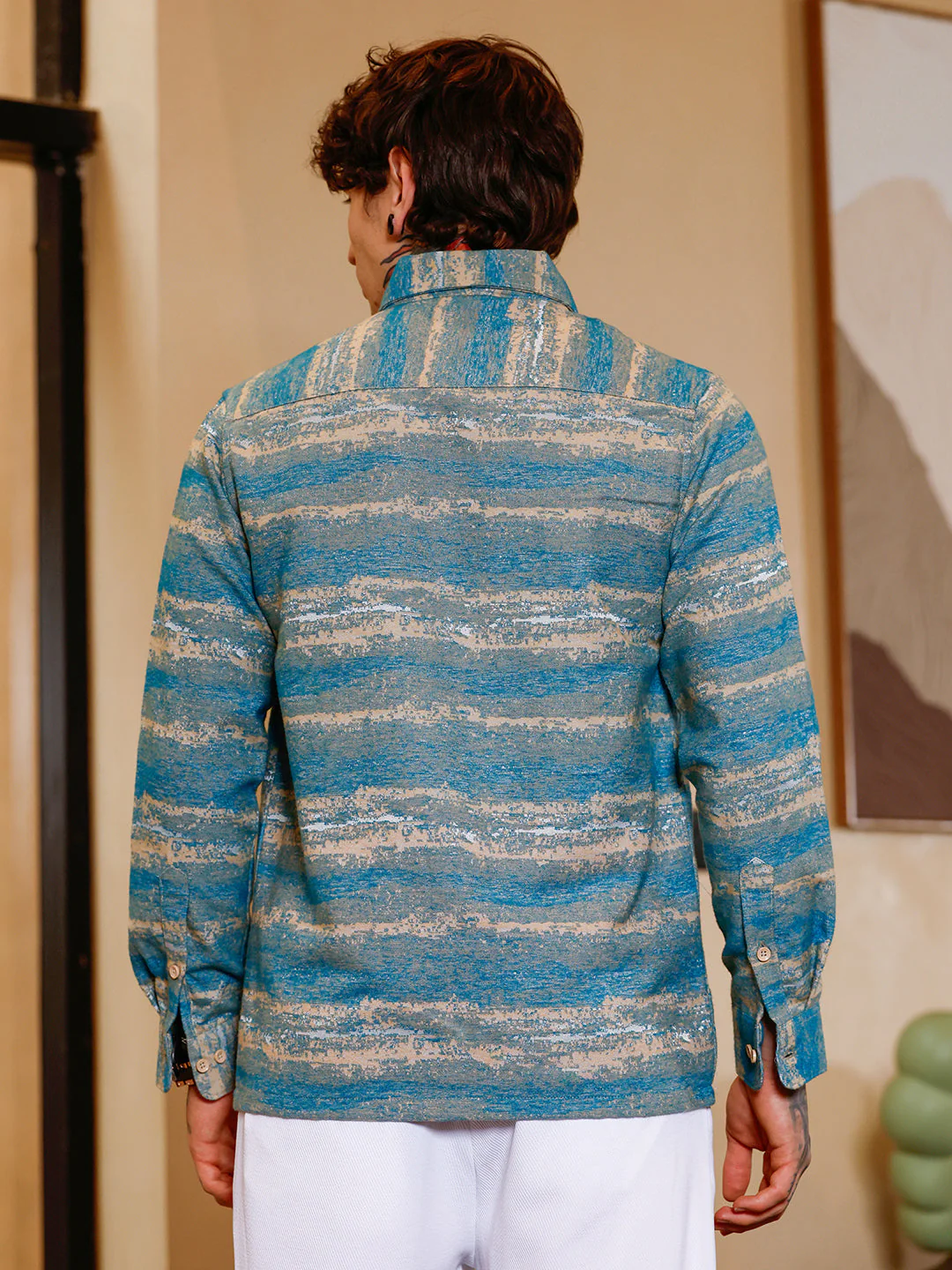 Gradient-Strokes Jacquard Shirt - Image 4