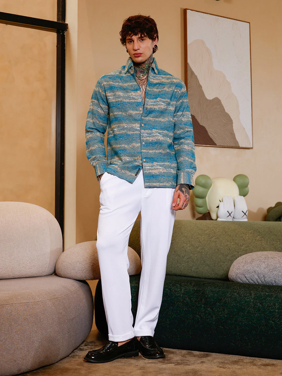Gradient-Strokes Jacquard Shirt - Image 5