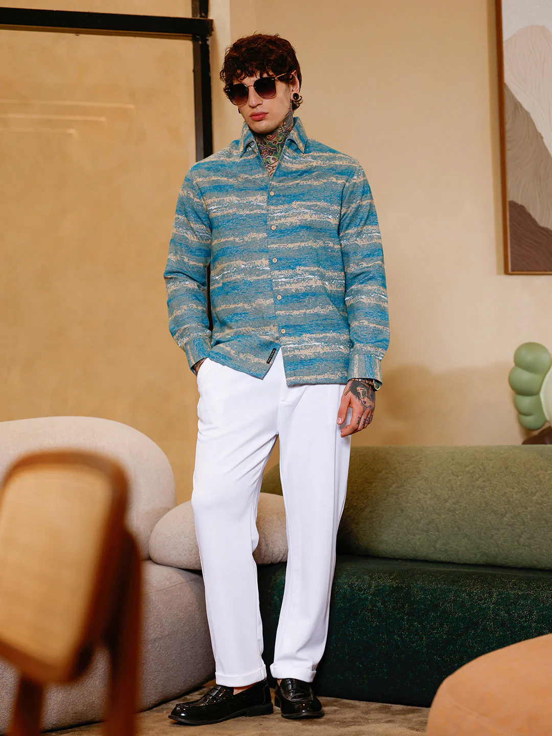 Gradient-Strokes Jacquard Shirt - Image 6