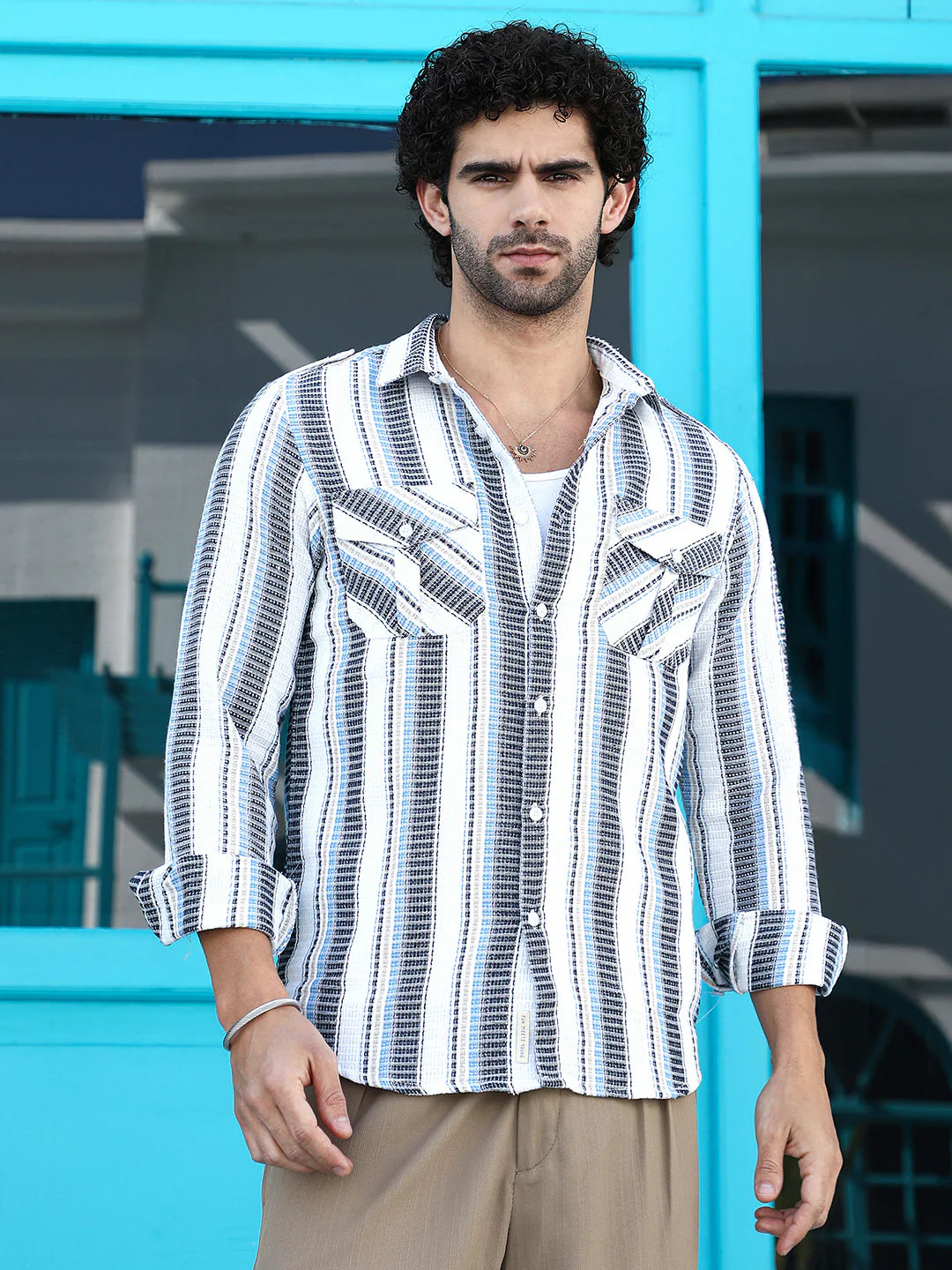Nomad-Striped Utility Shirt - Image 2