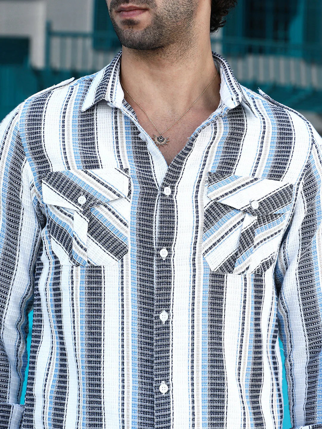 Nomad-Striped Utility Shirt - Image 7