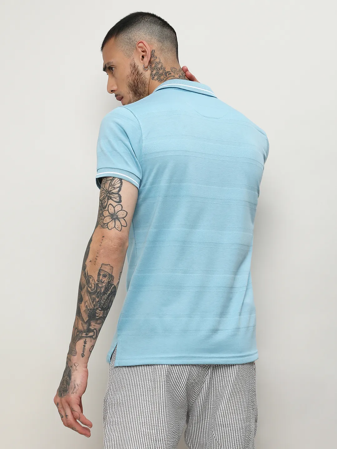 Self-Design Horizontal Striped T-Shirt - Image 4
