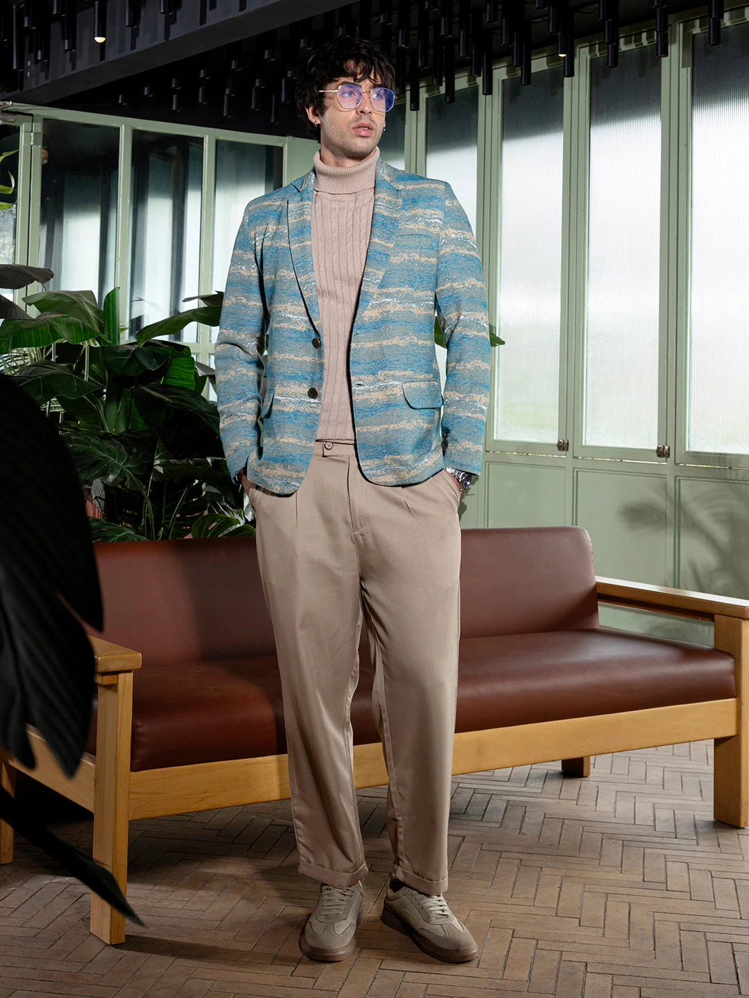 Tailored Gradient-Strokes Jacquard Blazer - Image 6