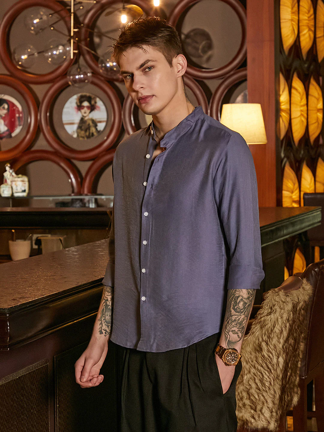 Breezy Mandarin Shirt - Image 3