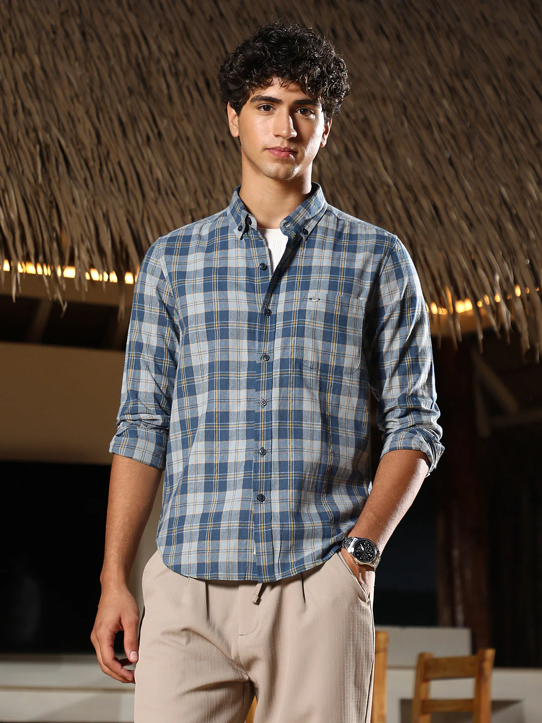 Button-Down Plaid Regular Shirt - Image 2