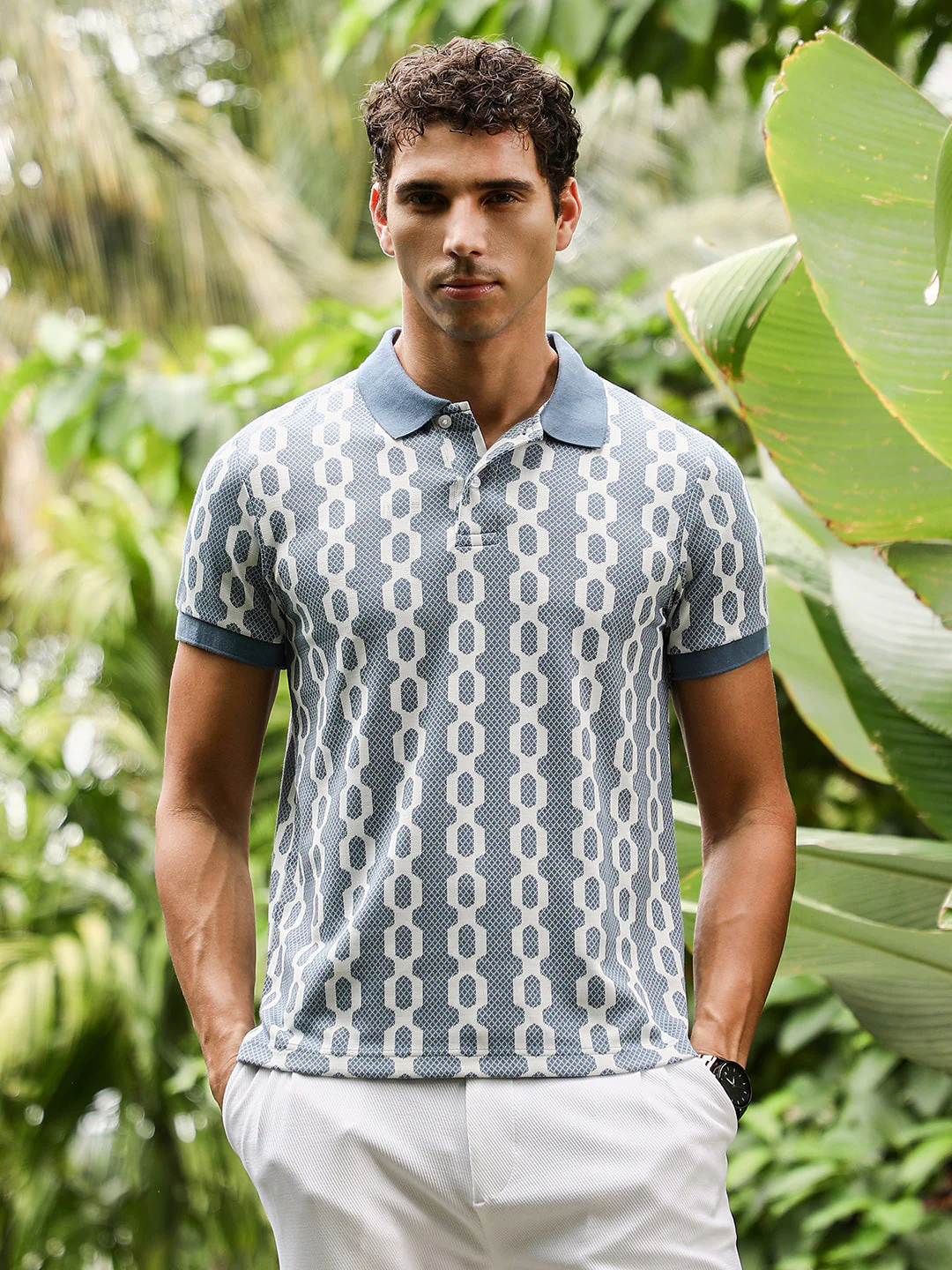 Link-Jacquard Polo T-Shirt - Image 2
