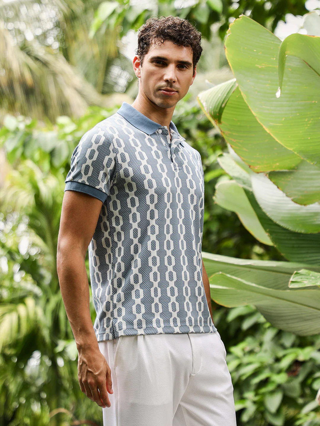 Link-Jacquard Polo T-Shirt - Image 3