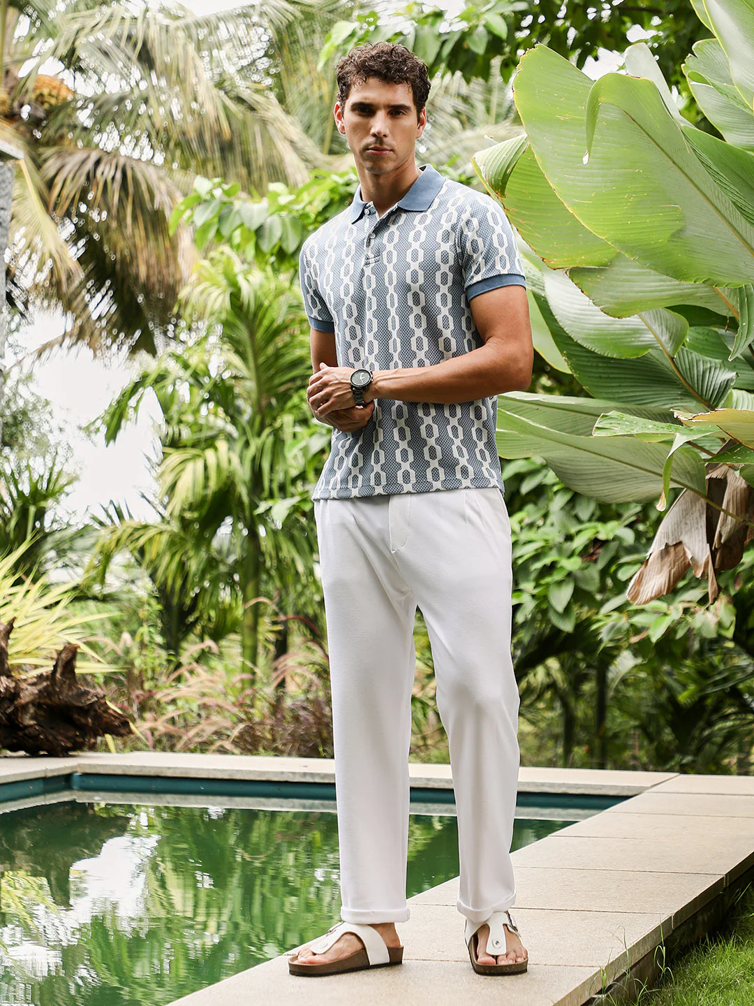 Link-Jacquard Polo T-Shirt - Image 5