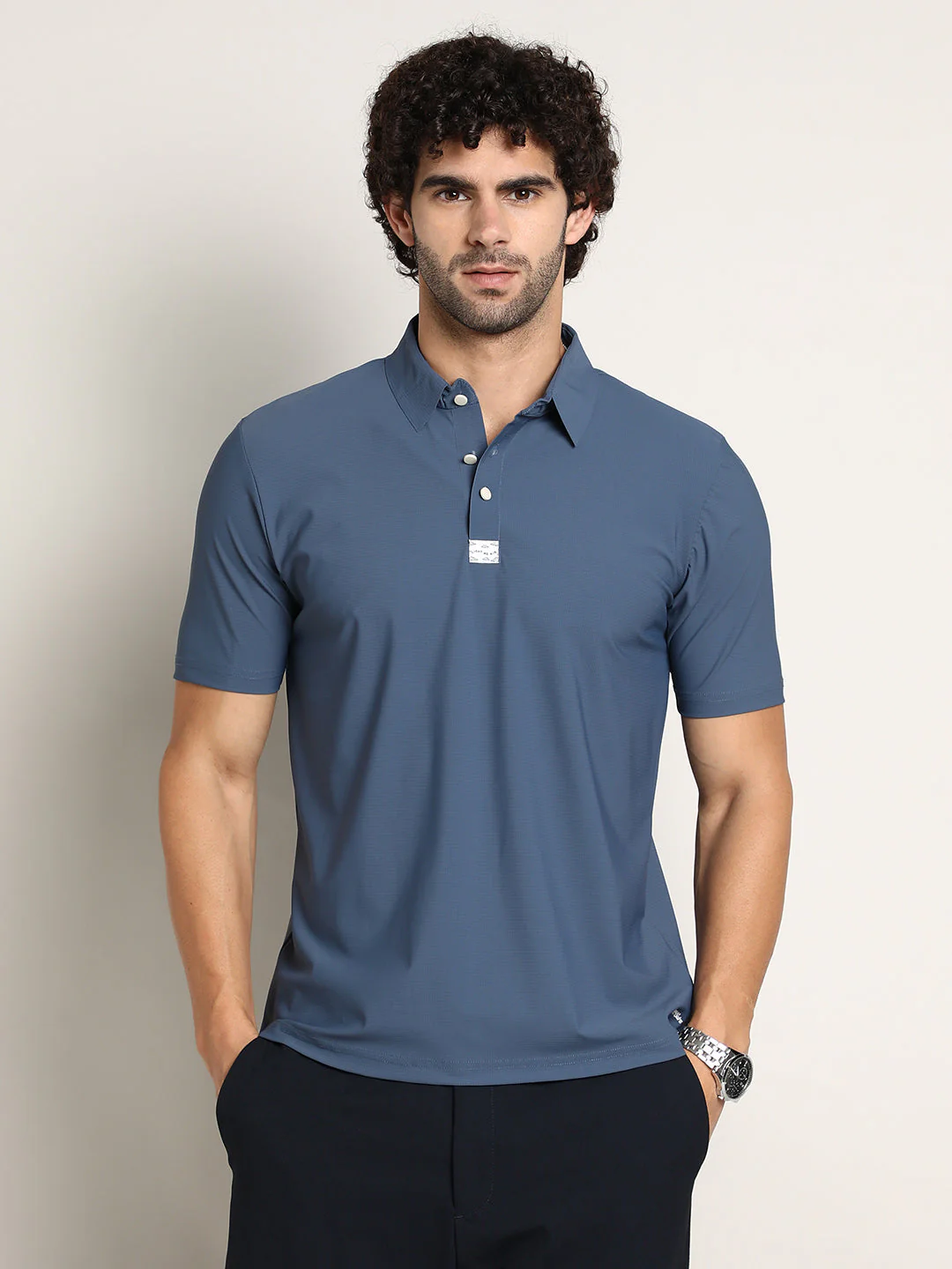 Seamless Waffle Polo T-Shirt - Image 2