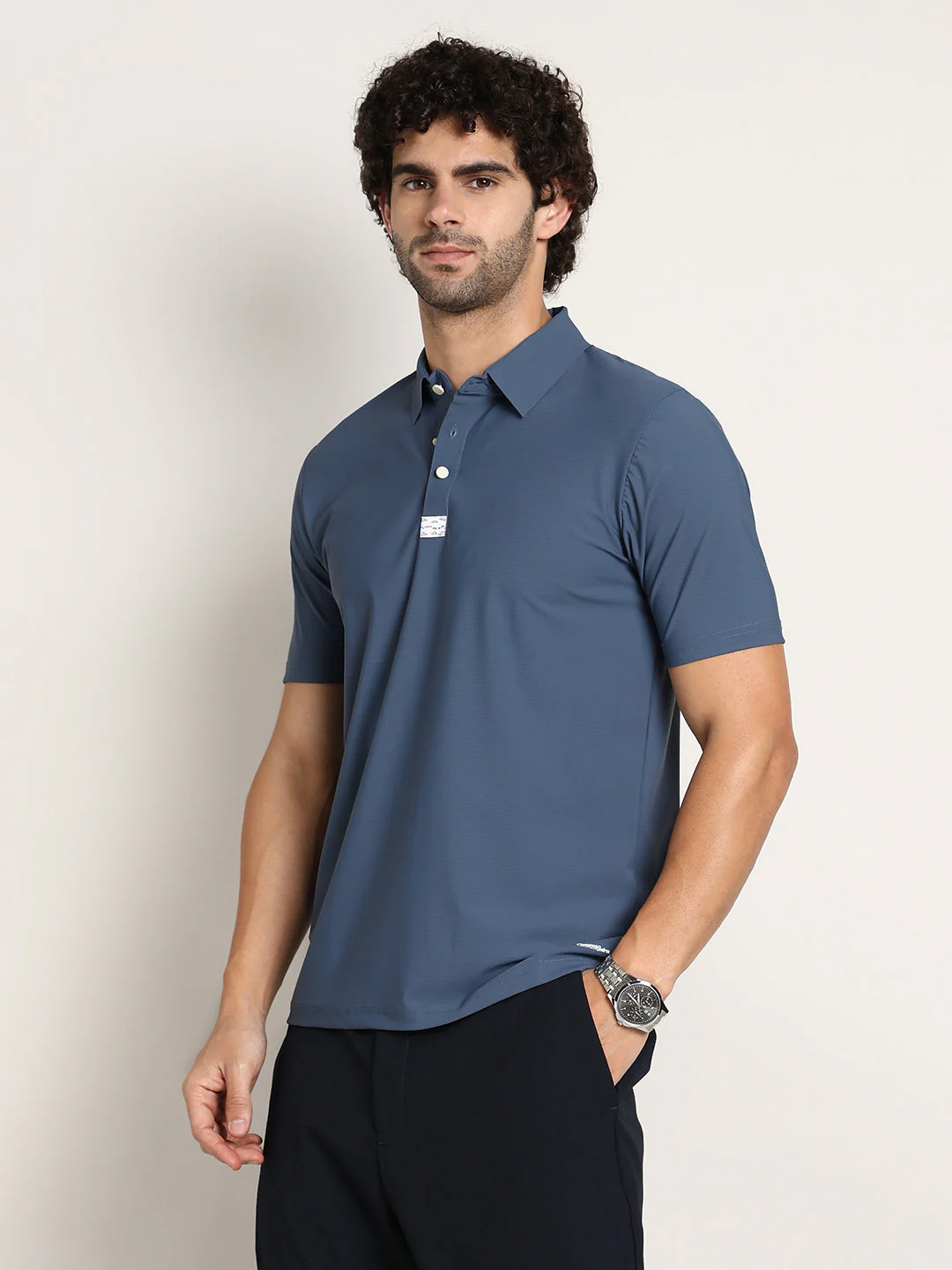 Seamless Waffle Polo T-Shirt - Image 3
