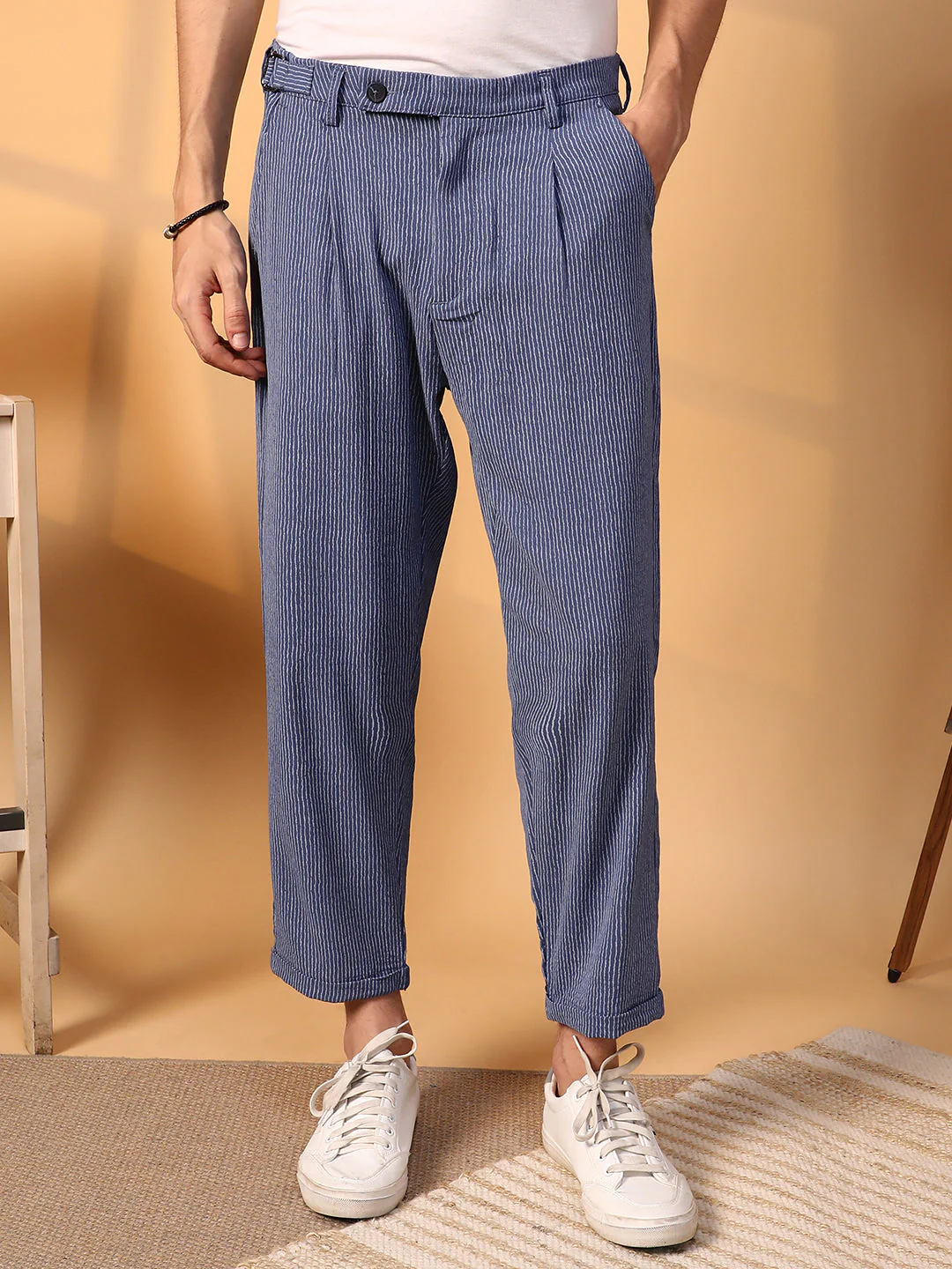Lightweight - Striped Tailored Trousers - Image 2