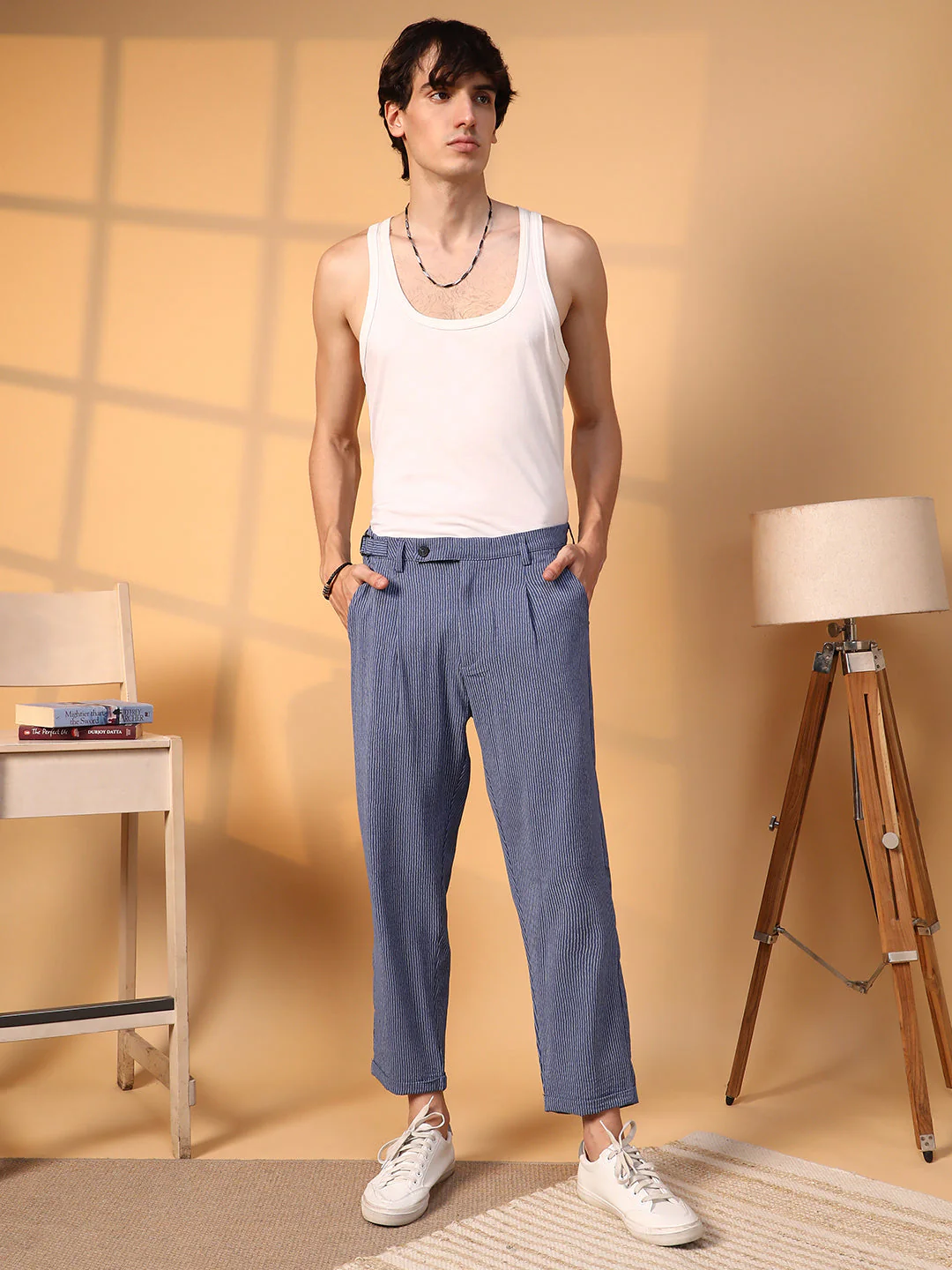 Lightweight - Striped Tailored Trousers - Image 5