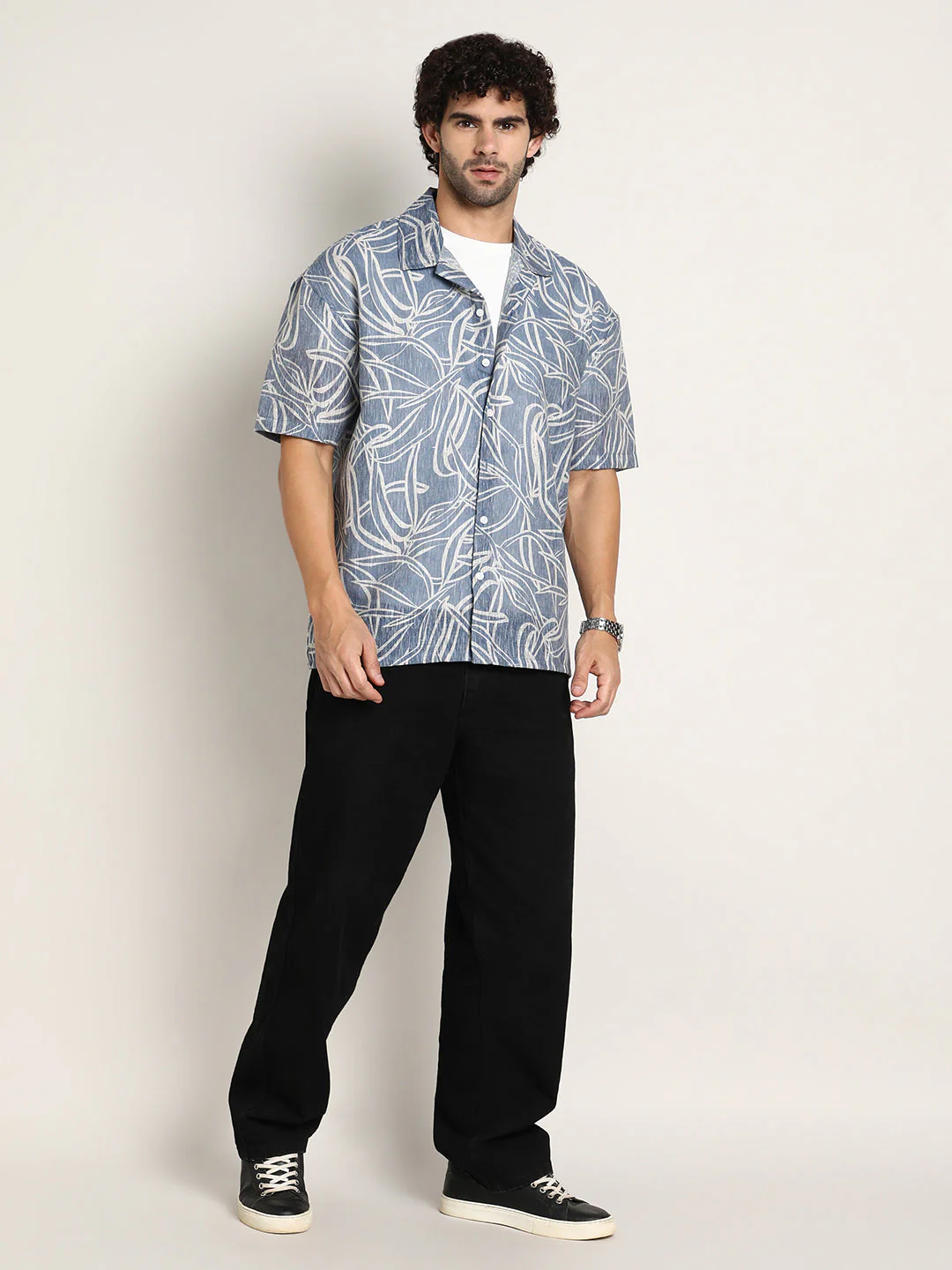 Vine-Lines Resort Oversized Shirt - Image 5