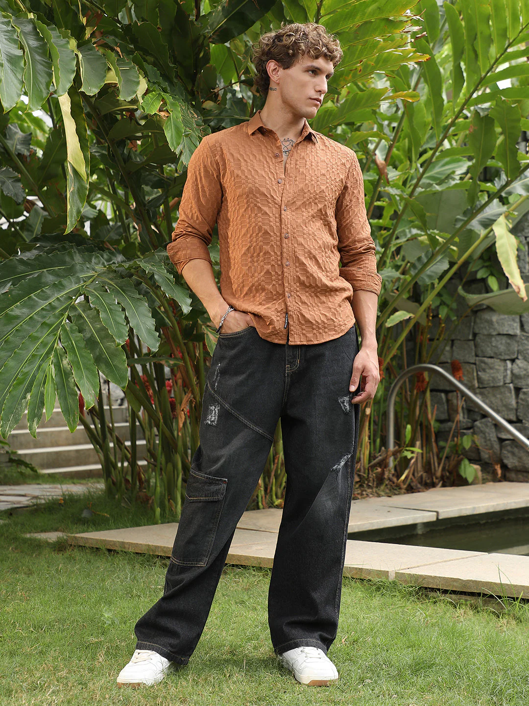 Embossed Geometric Shirt - Image 5
