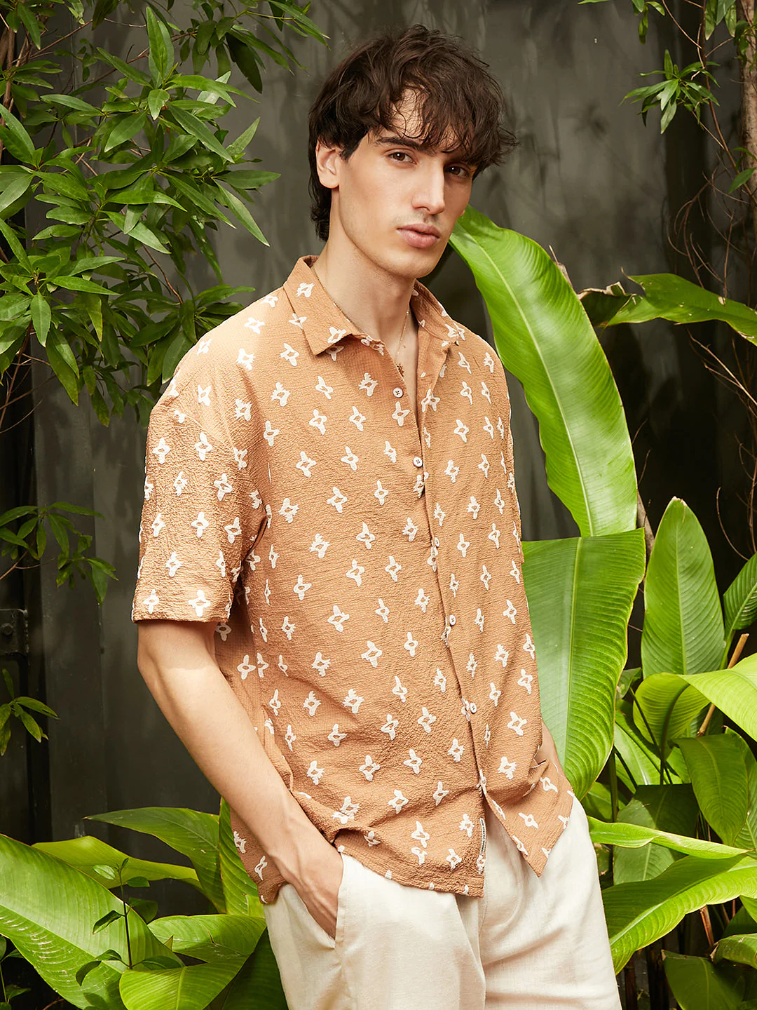 Floral-Tactile Oversized Shirt - Image 3