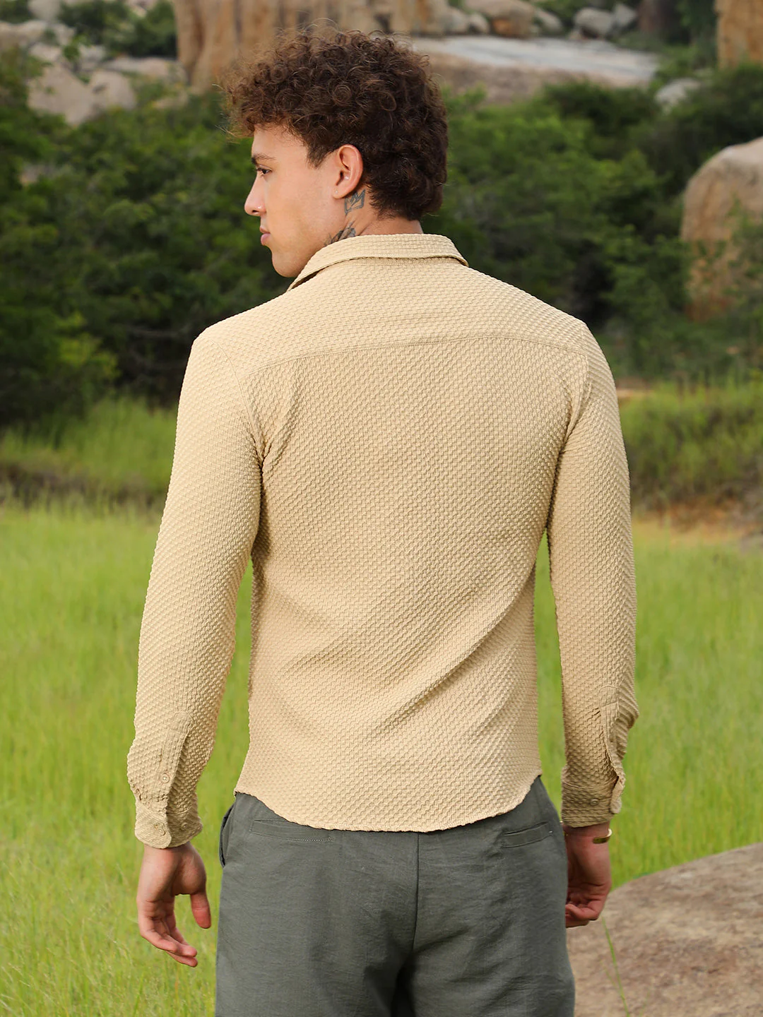 Micro Cubic-Textured Shirt - Image 4