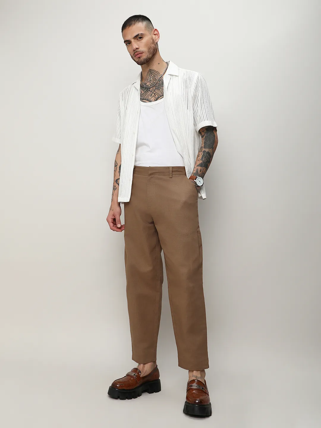 Lightweight - Solid Tailored Trousers - Image 5