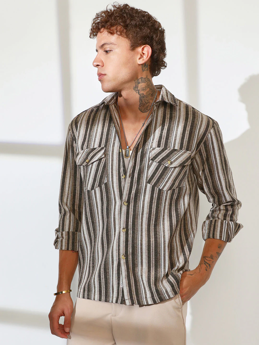 Multitrack Striped Oversized Shirt - Image 3